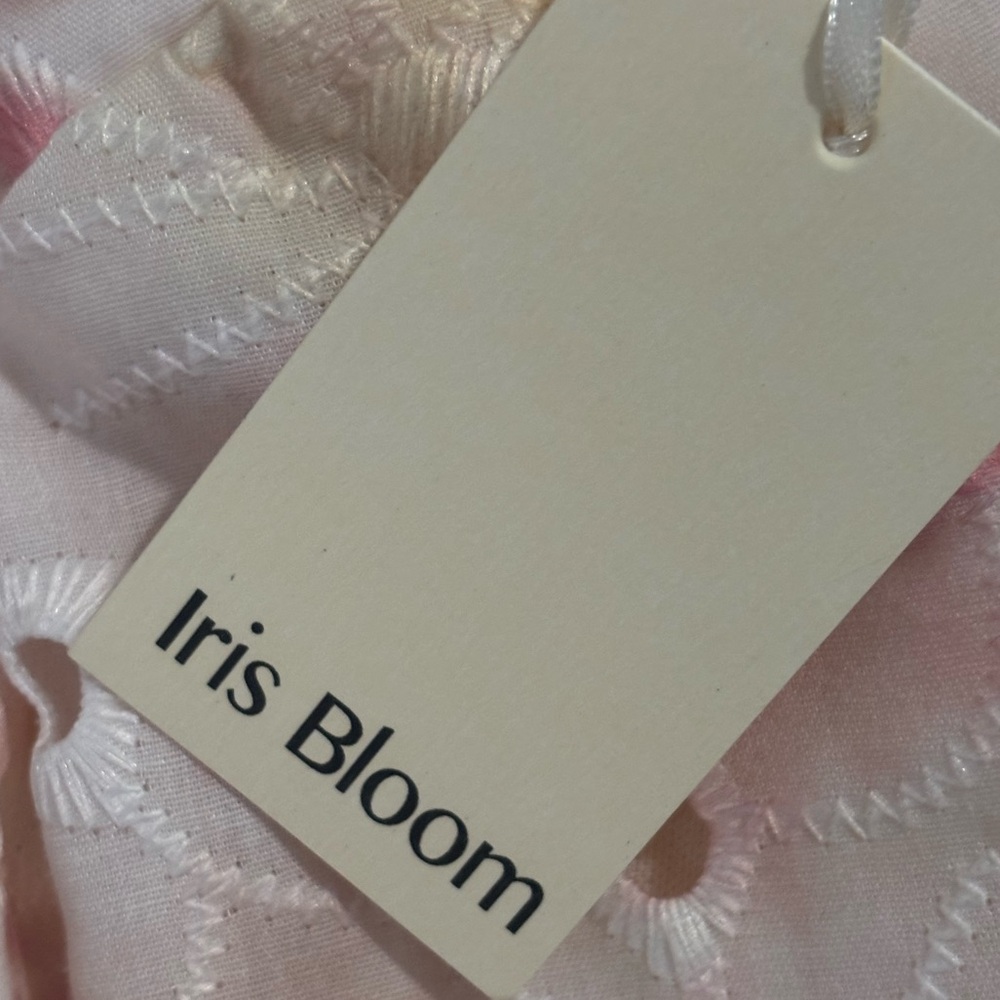 Iris Bloom Floral Pink and Cream Eyelit Maxi Dress - Picture 5 of 5